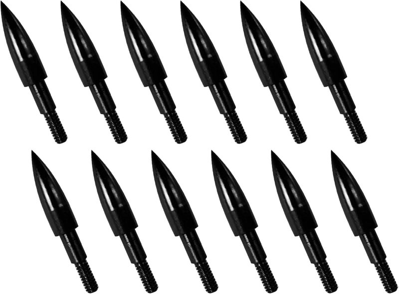 MOLFUJ 12pcs Archery Arrow Tips 100/125/150/200 Grain Field Tips 5/16 Inch Screw in Bullet Points , Archery Target Crossbow Practice Tip for Arrow Recurve Bow Compound Bow, Hunting Bow Arrow Target Practice - Image 1